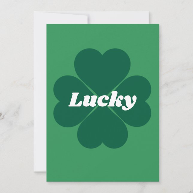 St. Patty’s Shamrocks | green lucky clover  Invitation (Front)