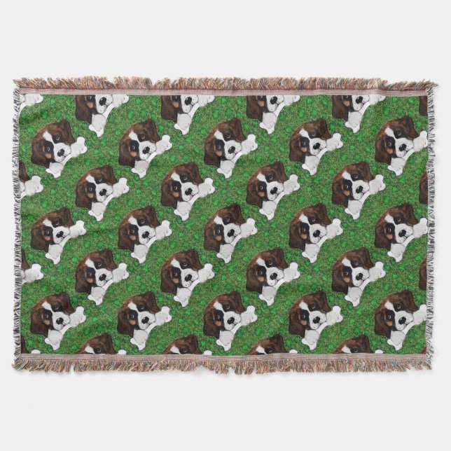 St Patty Saint Bernard Throw Blanket (Front)
