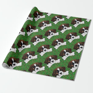 St Patty Saint Bernard Wrapping Paper