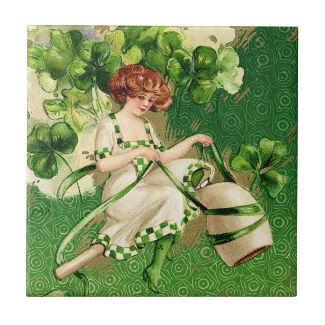 St. Patty's Day Girl Tile (Front)