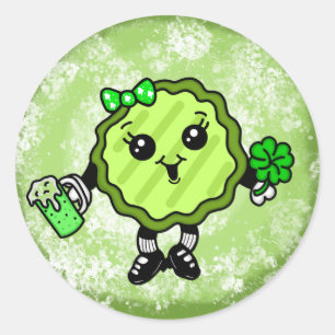St Patty's Day Pickle   Holiday Pickle  Classic Round Sticker