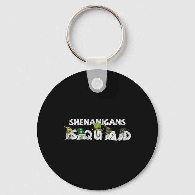 St Pattys Squad Gnomes St Patricks Day Shenanigans Keychain (Front)