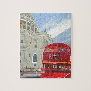 St.Paul Cathedral and London Bus Jigsaw Puzzle