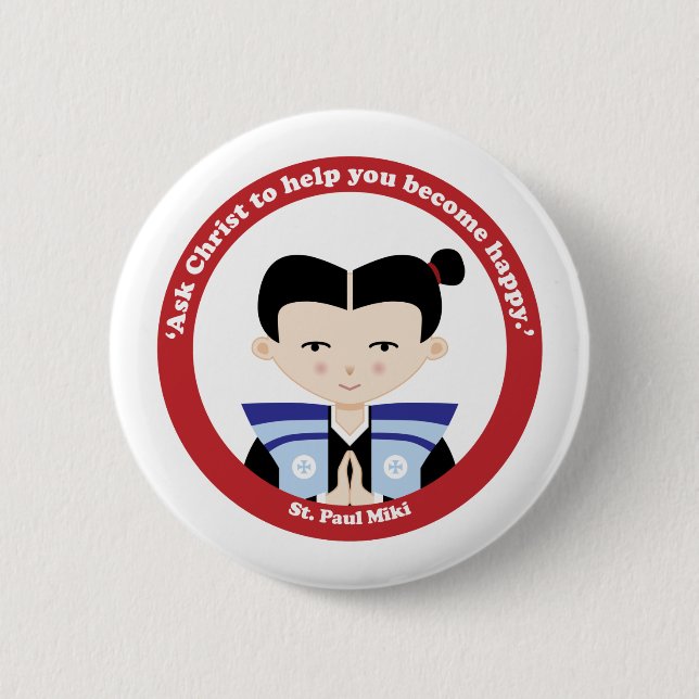 St. Paul Miki 2 Inch Round Button (Front)