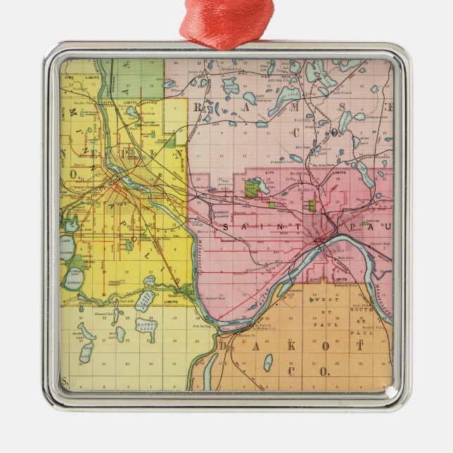 St. Paul, Minneapolis, Minnesota Metal Ornament (Front)