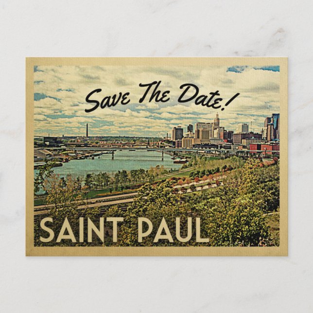 St Paul Minnesota Save The Date Vintage Postcards (Front)