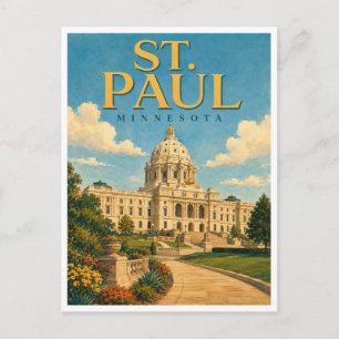 St. Paul Minnesota State Capitol GeoSaga Postcard