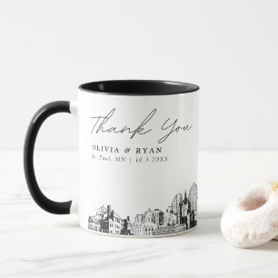 St. Paul Sketch Simple Custom Wedding Coffee Mug