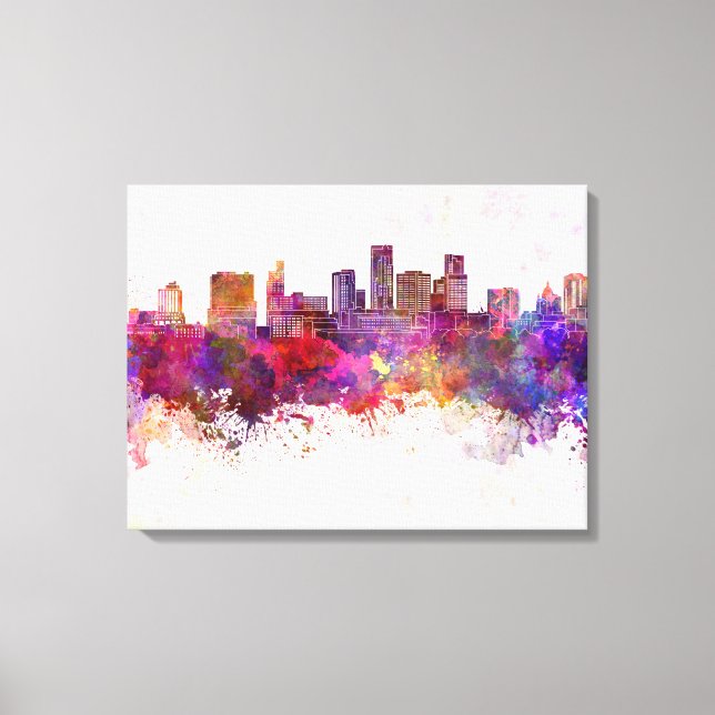 St. Paul skyline in watercolor background Canvas Print (Front)