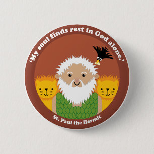 St. Paul the Hermit 2 Inch Round Button