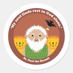 St. Paul the Hermit Classic Round Sticker