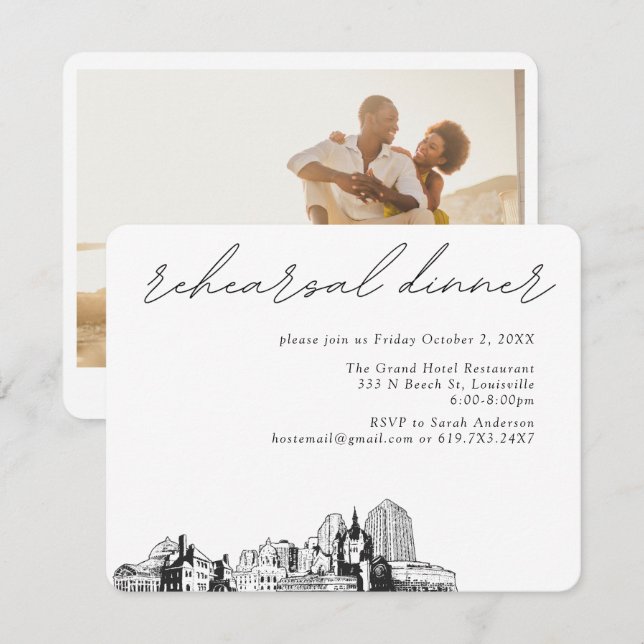 St. Paul Wedding Elegant Rehearsal Dinner Enclosure Card (Front/Back)