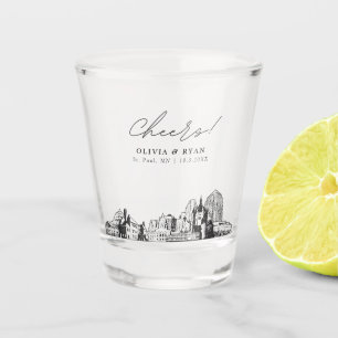 St. Paul Wedding Favour Personalized Cheers Shot Glass