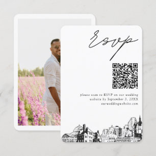 St. Paul Wedding Modern RSVP QR Code Enclosure Card