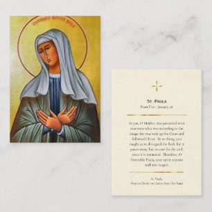 St. Paula of Rome Orthodox Christian Prayer Card  