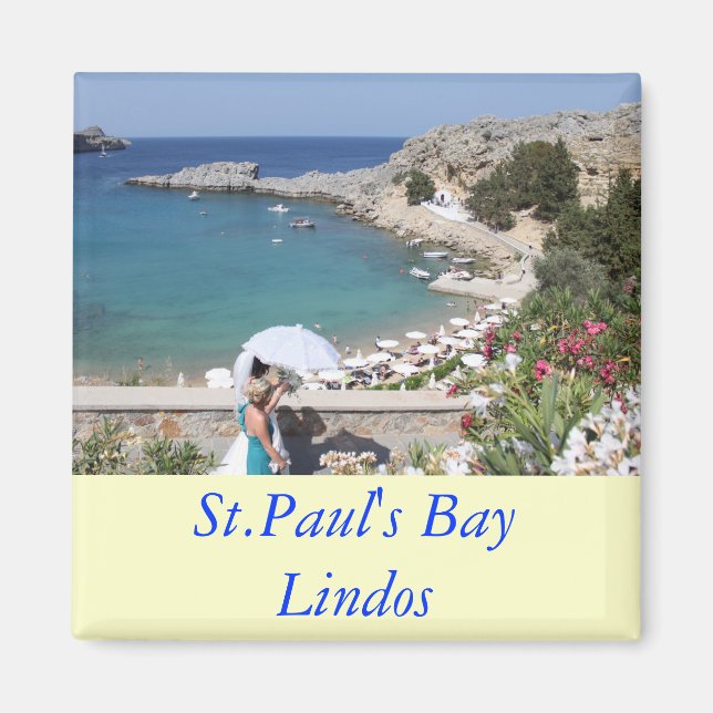 St.Paul's Bay, Lindos Magnet (Front)