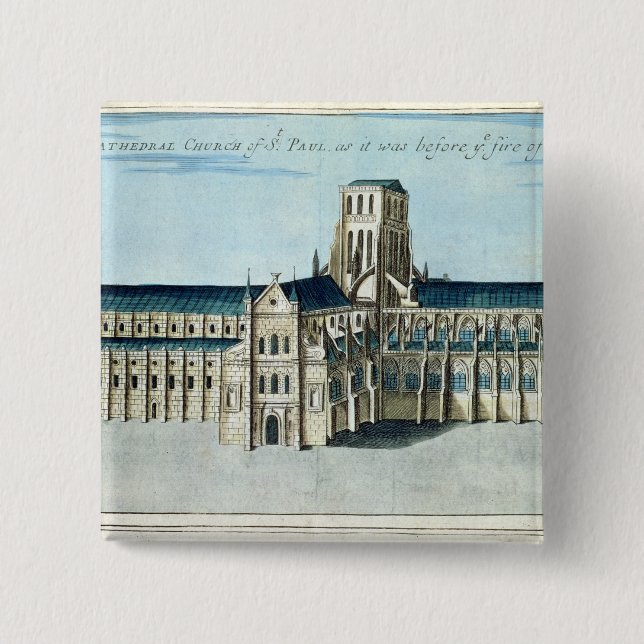 St. Paul's Cathedral 2 Inch Square Button (Front)