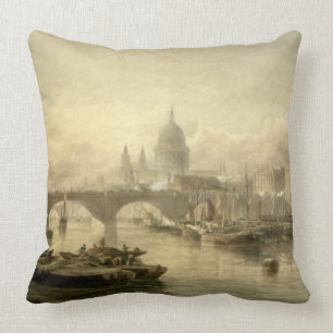 St. Paul's Cathedral and London Bridge from the Su Throw Pillow