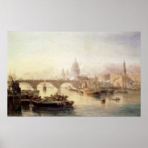 St. Paul's Cathedral and London Bridge Poster
