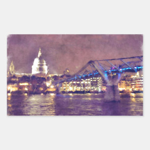 St Paul's Cathedral by Night Fine-Art Painting Sticker