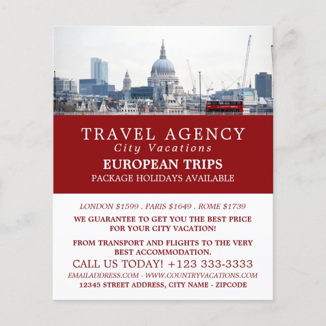 St Paul's Cathedral, London City, Travel Agency Flyer (Front)