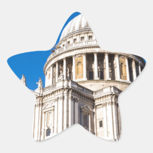 St Paul's Cathedral London with blue sky Star Sticker