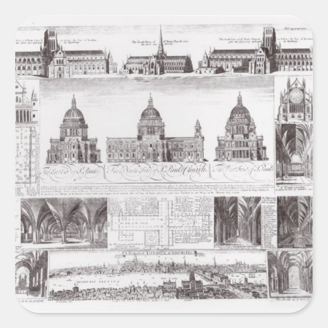 St. Paul's Cathedral Square Sticker (Front)