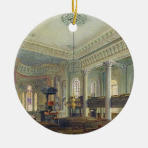 St. Paul's, Deptford (w/c on paper) Ceramic Ornament
