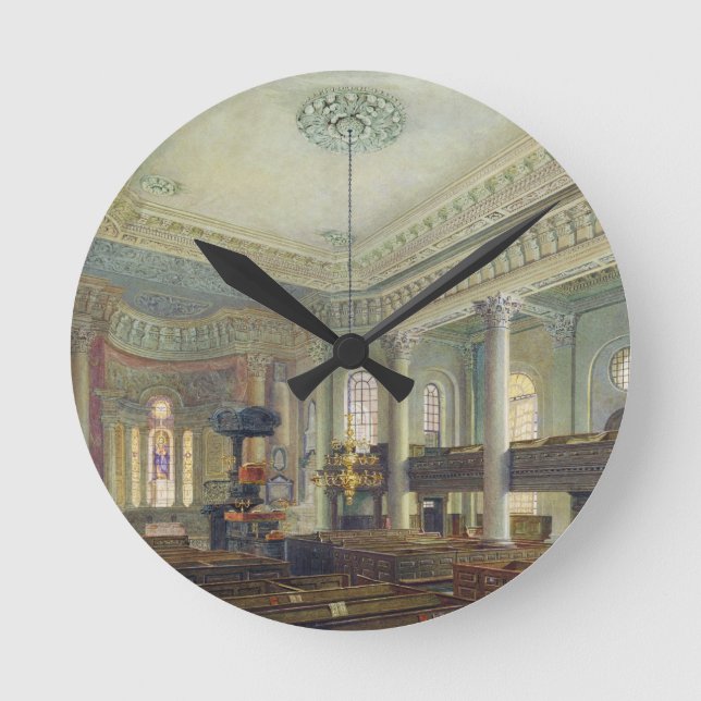 St. Paul's, Deptford (w/c on paper) Round Clock (Front)