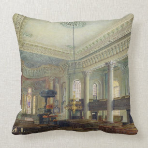St. Paul's, Deptford (w/c on paper) Throw Pillow