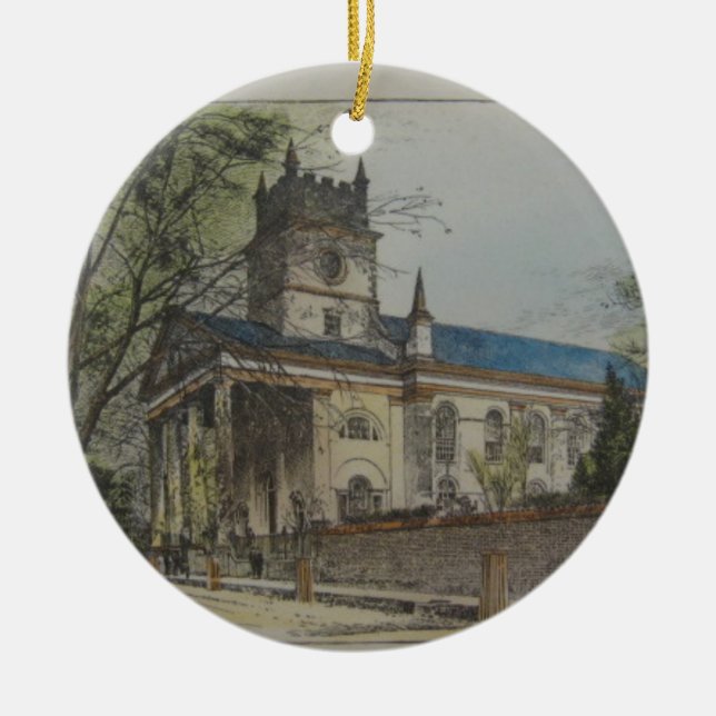 St. Paul's Episcopal Church, Charleston, SC Ceramic Ornament (Front)