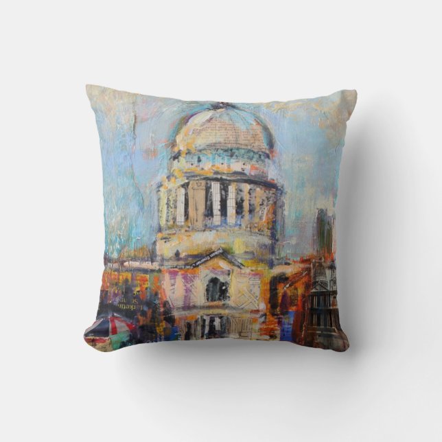 St Paul's from the Millennium Bridge Throw Pillow (Front)