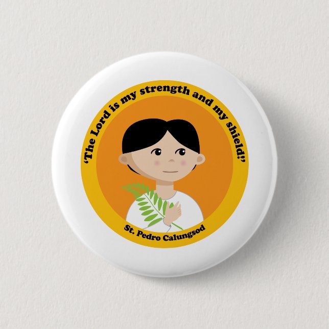 St. Pedro Calungsod 2 Inch Round Button (Front)