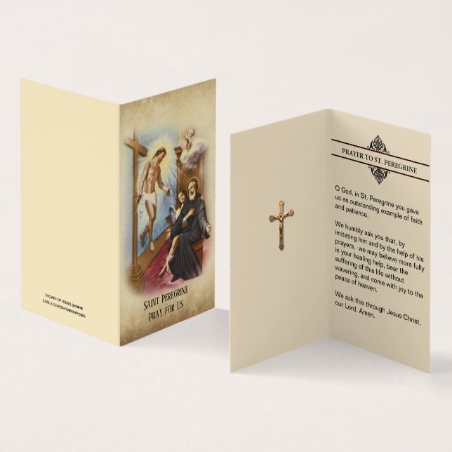 St. Peregrine Patron Cancer Patients Cartes sainte (Intérieur et extérieur)