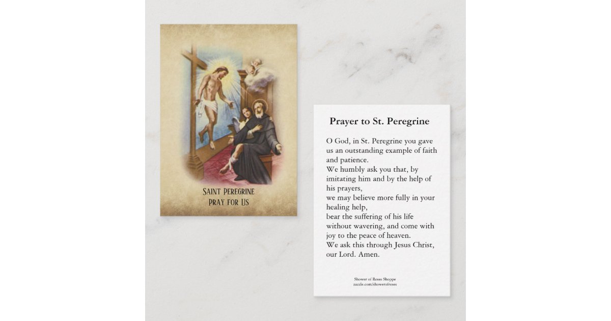 St. Peregrine Patron Saint of Cancer Holy Card | Zazzle