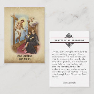 St. Peregrine Patron Saint of Cancer Holy Card