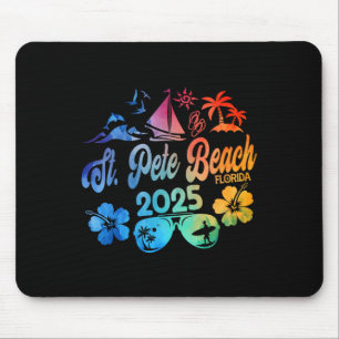 St. Pete Beach Florida 2025 Tie Dye Vacation Souve Mouse Pad