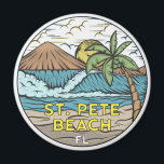 St Pete Beach Florida Vintage Magnet<br><div class="desc">St Pete Beach hand drawn illustration with mountains and ocean waves in the background. Perfect for anyone who loves to visit St Pete Beach.</div>