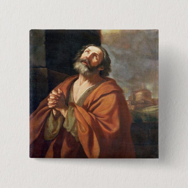 St. Peter 2 Inch Square Button (Front)