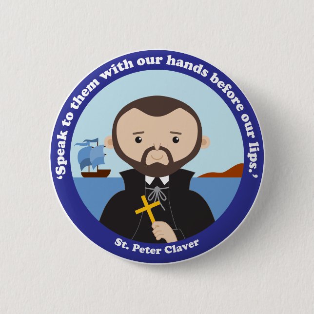 St. Peter Claver 2 Inch Round Button (Front)