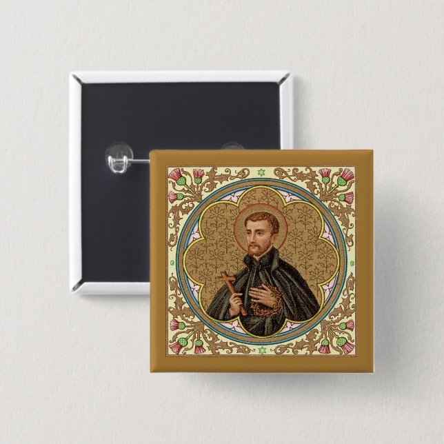 St. Peter Claver (BK 058) Square 2 Inch Square Button (Front & Back)