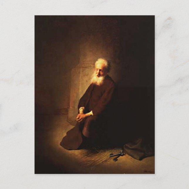 St. Peter in Prison by Rembrandt Postcard (Front)
