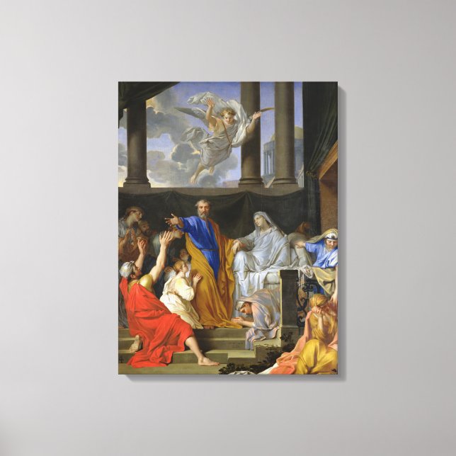 St. Peter Resurrecting the Widow Tabitha, 1652 Canvas Print (Front)