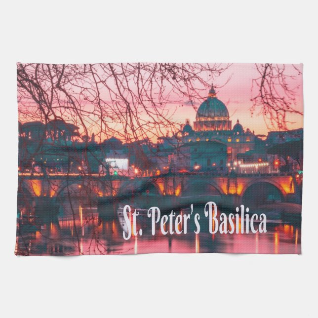 St. Peter’s Basilica, Rome, Italy Kitchen Towel (Horizontal)