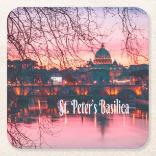 St. Peter’s Basilica, Rome, Italy Square Paper Coaster