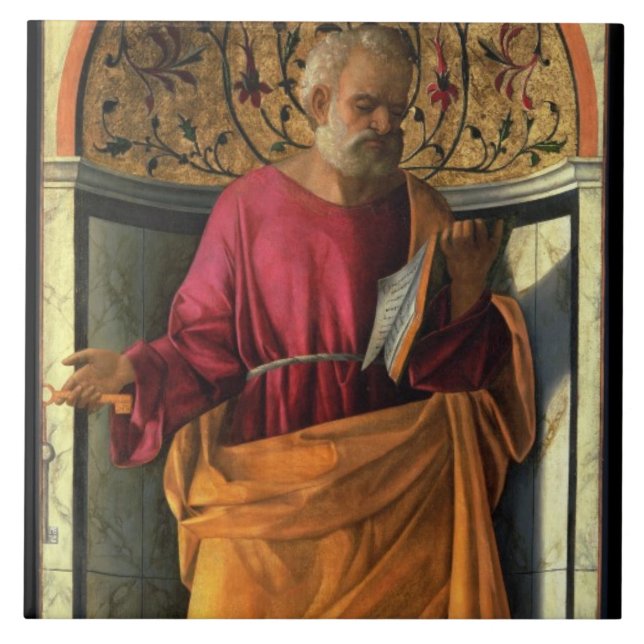 St. Peter (tempera on canvas) Tile (Front)