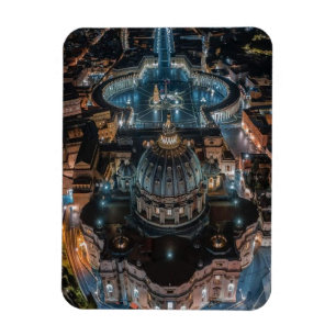 St Peter's Basilica and Square at Night Magnet
