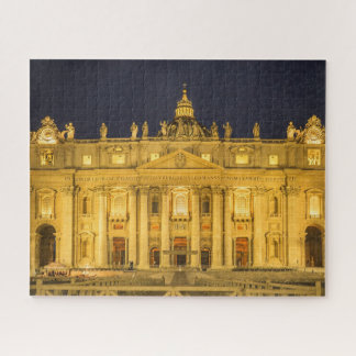 St. Peter's Basilica at Night, Vatican City, Rome Jigsaw Puzzle
