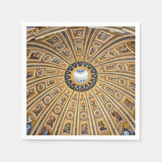 St. Peter's Basilica Dome - Vatican, Rome, Italy Napkin (Front)