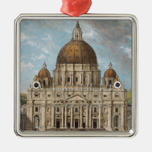 St Peter's Basilica in the Vatican City Metal Ornament